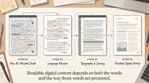 Readable digital content depends on both the words and the way those words are presented.